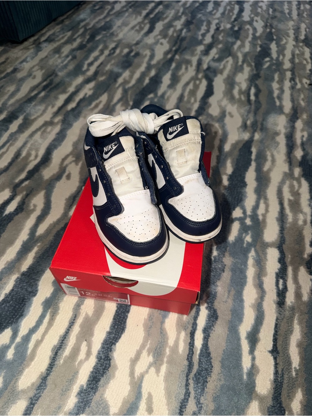 Nike Dunk Low (PS) “Midnight Navy/White” – Size 12C